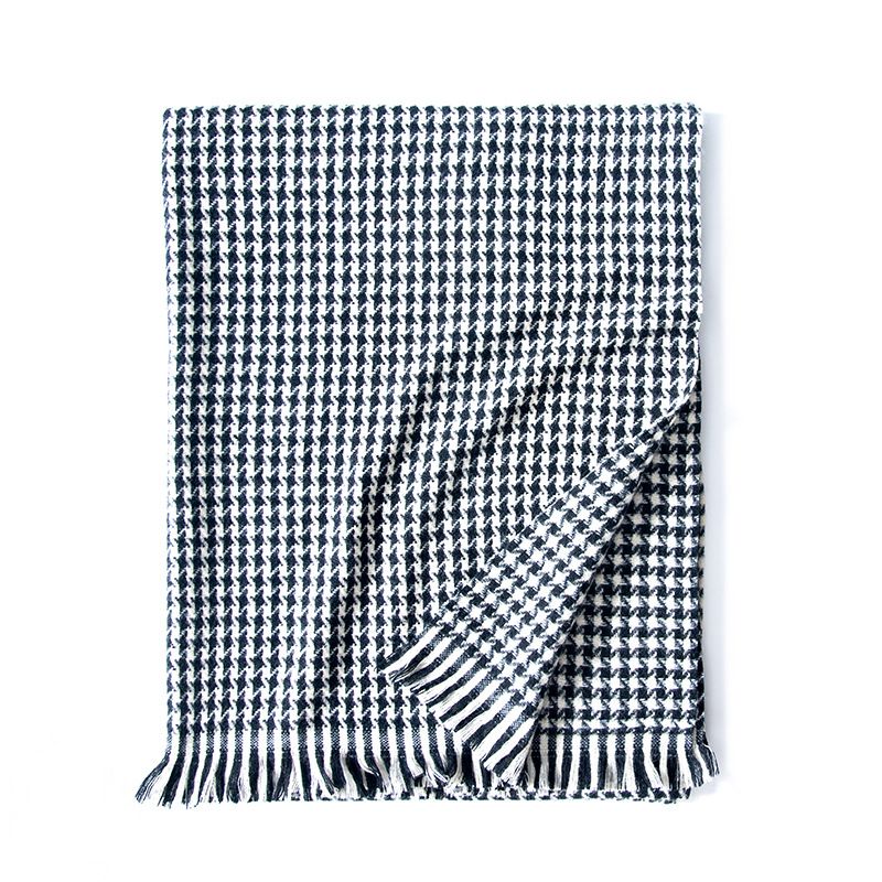 Women's Rhombus Plaid Print Scarf Warm And Thick Mid-length Ladies
