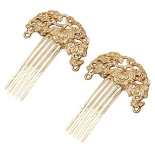 5 Pcs Chinese Style Retro Metal Hair Combs DIY Bridal Hair Accessories Decorative Mini Side Combs, 2 Inches