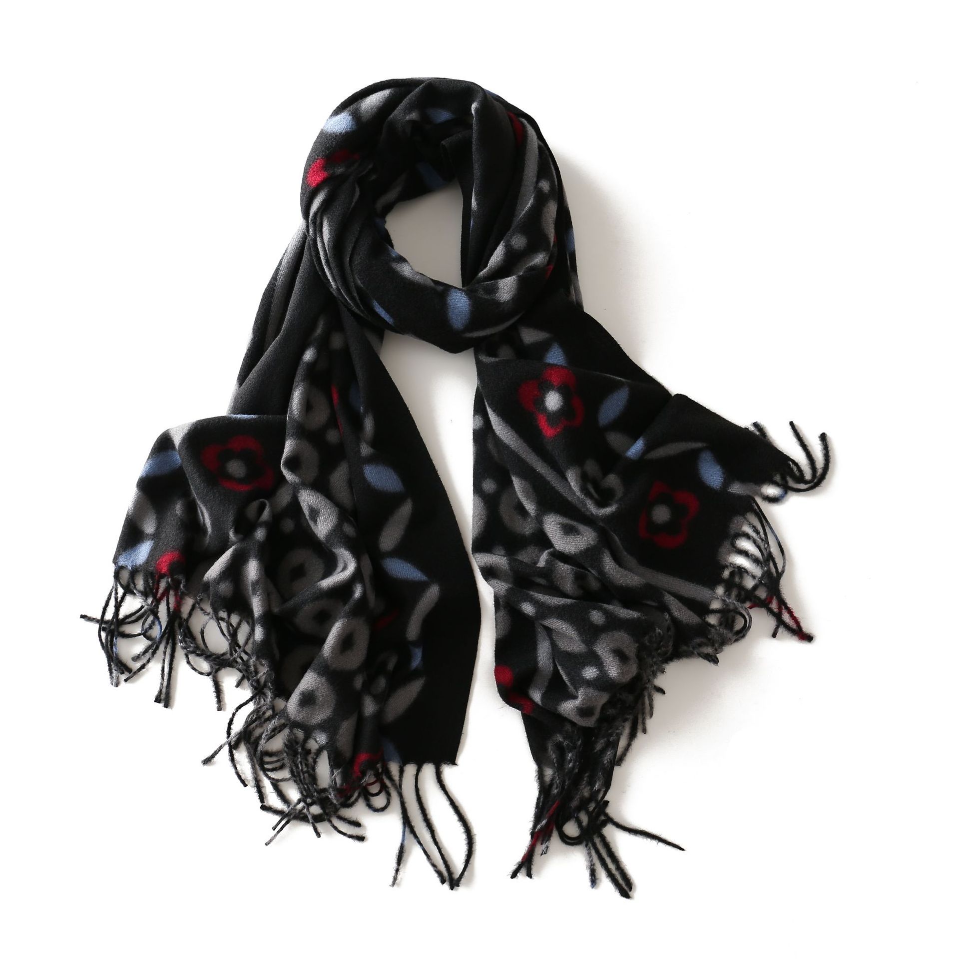 Copper coin flower scarf; retro national imitation cashmere; lengthened women's scarf; warm shawl; scarf; wholesale